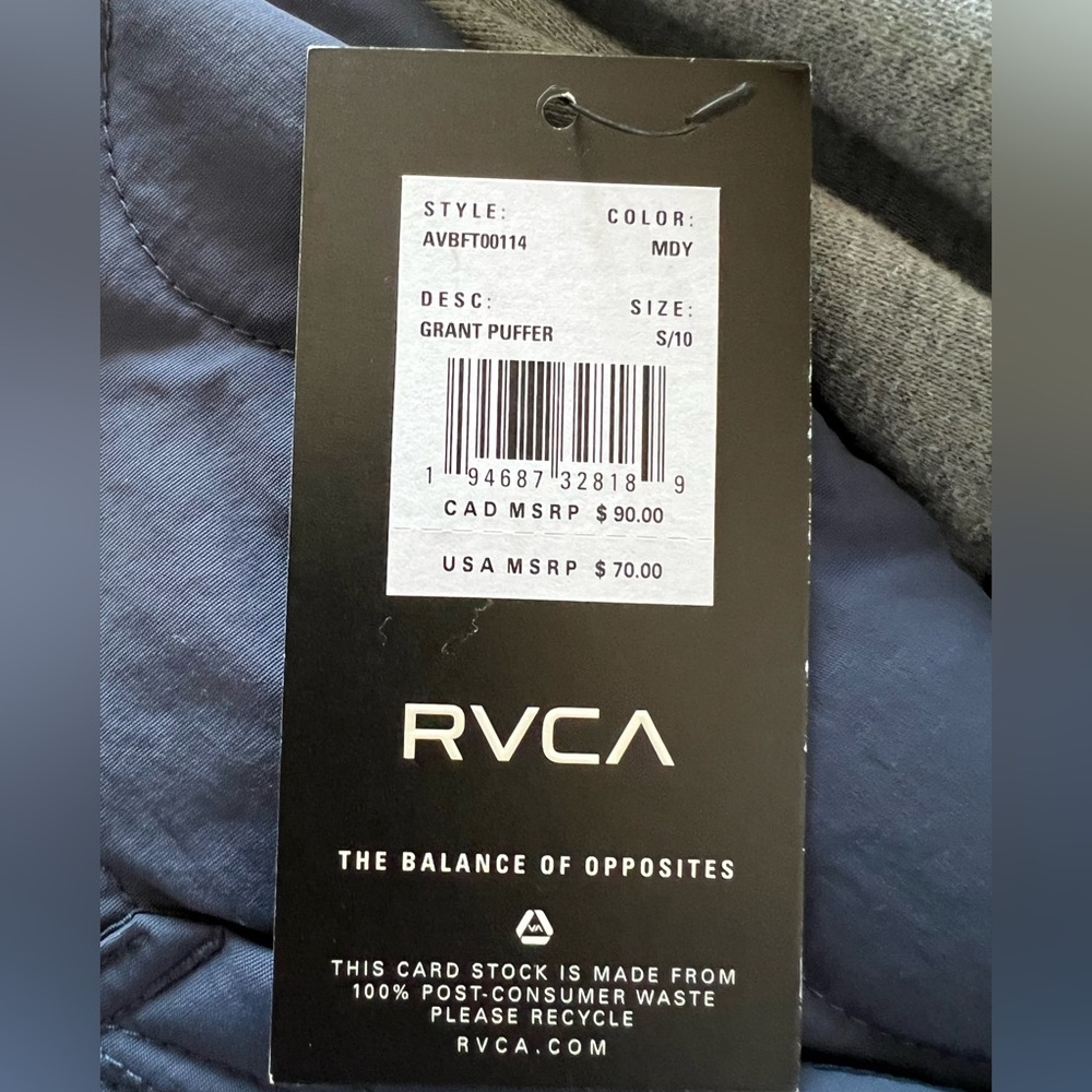 Brand new RVCA jacket